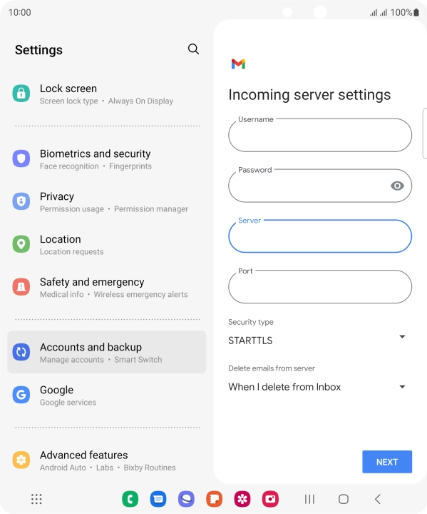 Press the field below 