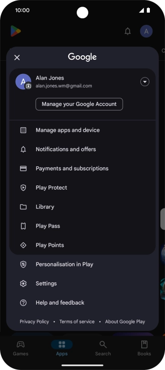 Press Manage apps and device.