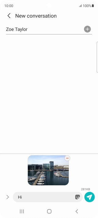 Press the send icon when you've finished your picture message.