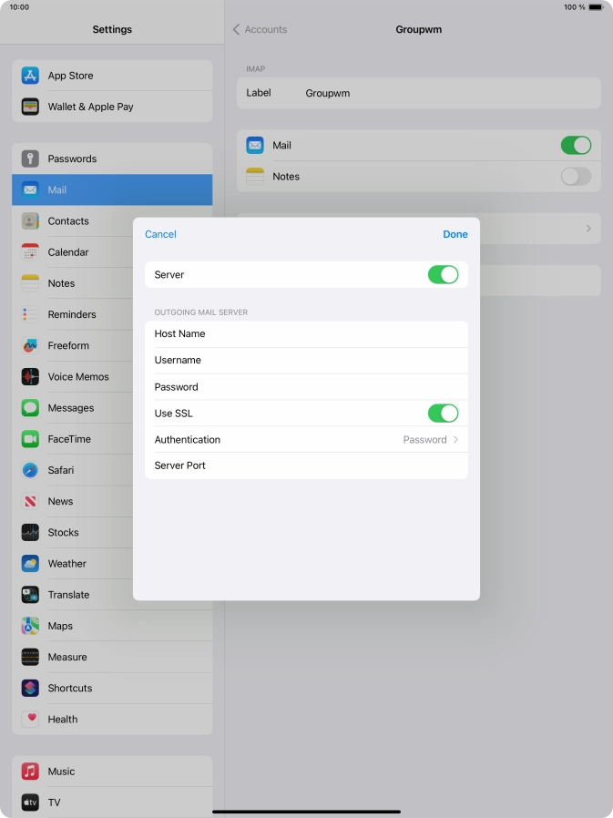Press Authentication.