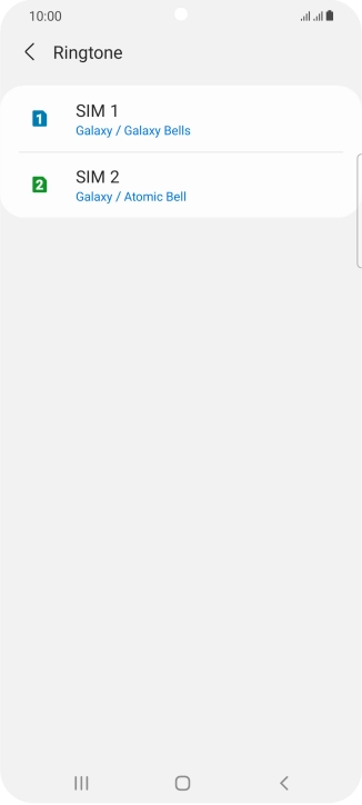 Press the name of the SIM.