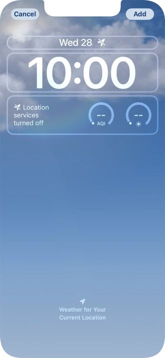 To customise the way the lock screen date is displayed, press the date widget and follow the instructions on the screen to select the required widget display mode.