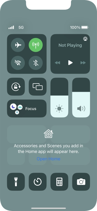 Press the flight mode icon to turn the function on or off.