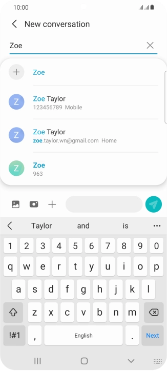 Press the required contact.