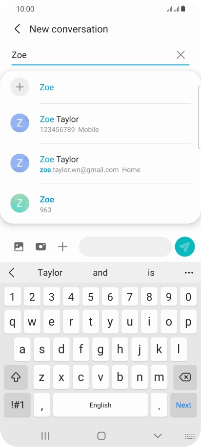 Press the required contact.