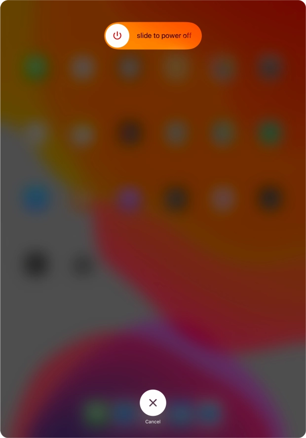 Press and drag the power off icon right.