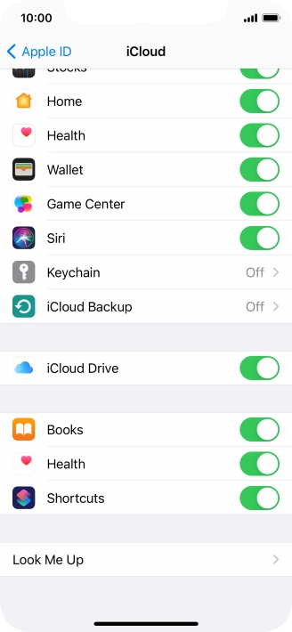 Press iCloud Backup.