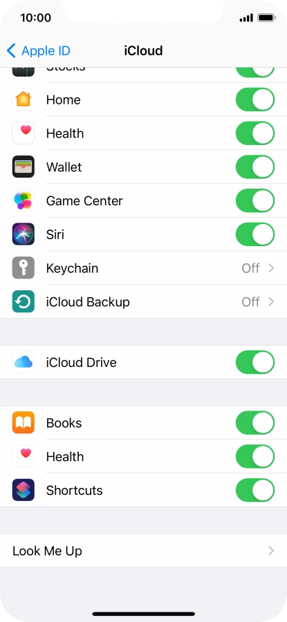 Press iCloud Backup.