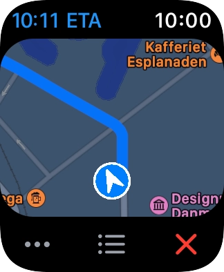 Turn the Digital Crown to zoom in or out on the map.