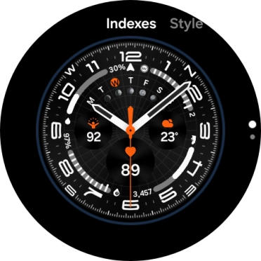 Slide your finger on the screen to change between the different designs.