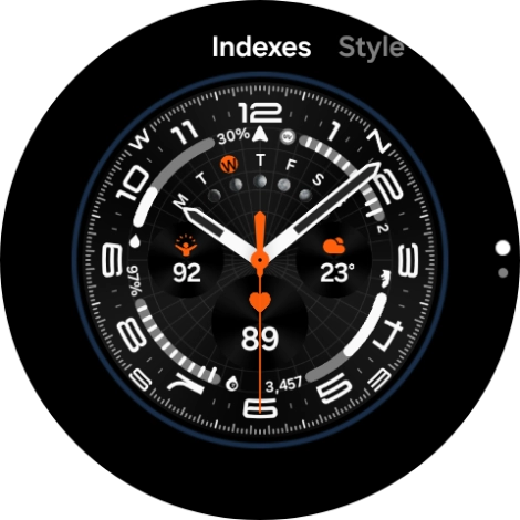 Slide your finger on the screen to change between the different designs.