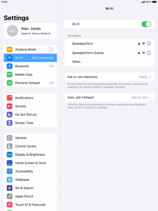 Press the required Wi-Fi network and key in the password for the Wi-Fi network.