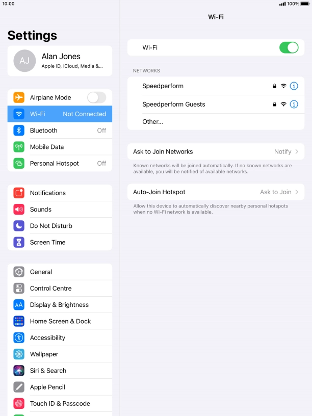 Press the required Wi-Fi network and key in the password for the Wi-Fi network.