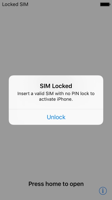 If your SIM is locked, press Unlock.