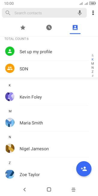 Press the new contact icon.