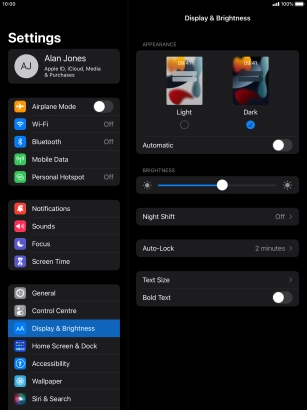 Press the indicator next to 