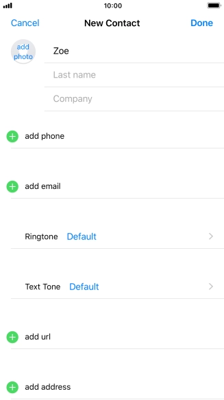 Press Last name and key in the last name.
