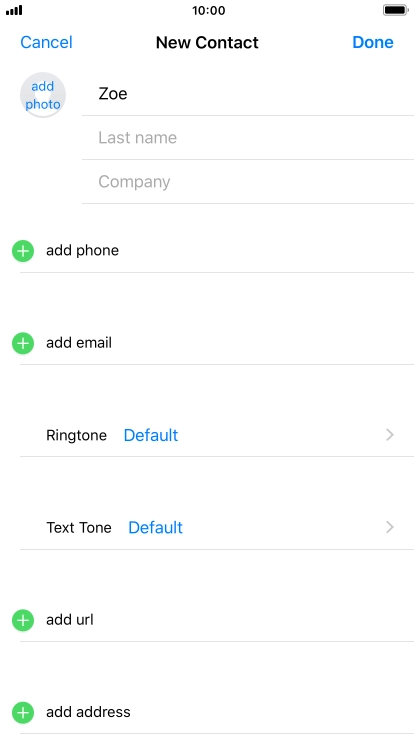 Press Last name and key in the last name.
