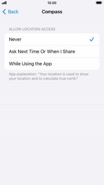 Press the required setting to turn the function on or off.