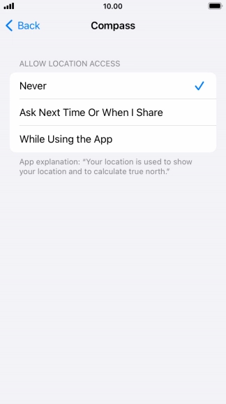 Press the required setting to turn the function on or off.