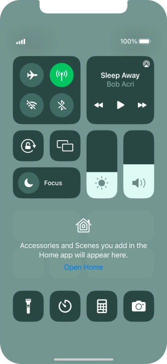 Press the flight mode icon to turn the function on or off.