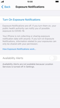 Press Turn On Exposure Notifications.