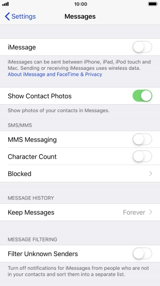 Press the indicator next to 