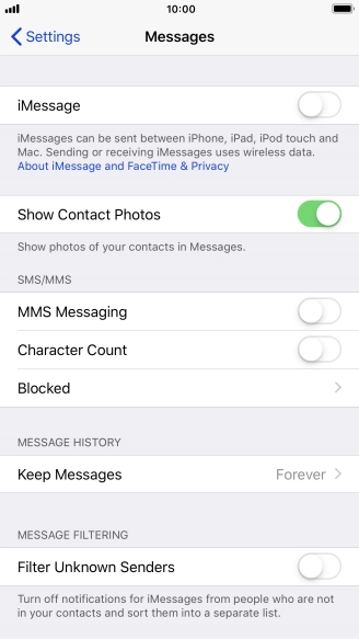 Press the indicator next to 