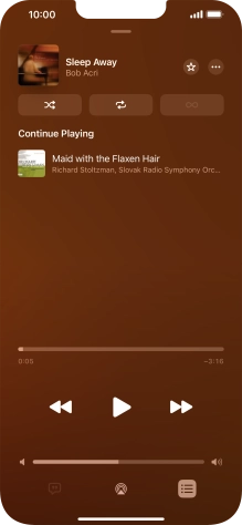 Press the shuffle icon to turn the function on or off.