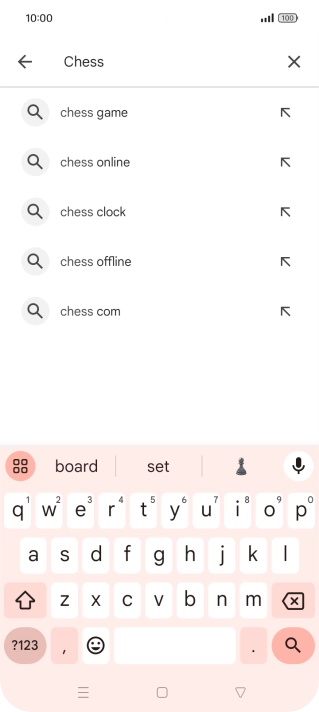 Key in the name or subject of the required app and press the search icon.