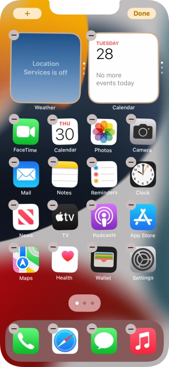 Press the home screen icon.