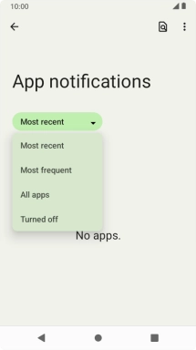 Press the required setting.
