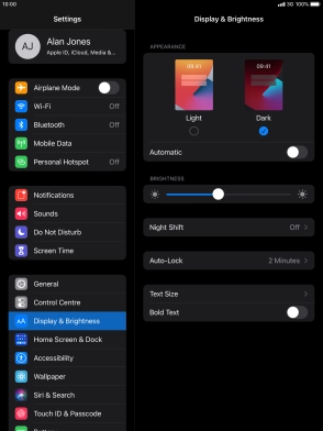 Press the indicator next to 