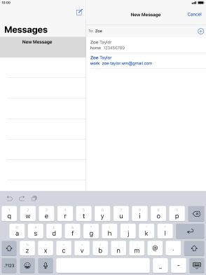 Press the required contact.