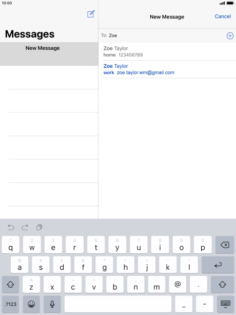 Press the required contact.