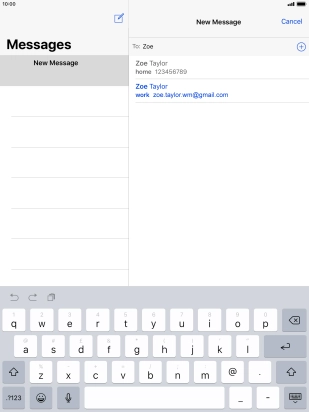 Press the required contact. Press the required contact.