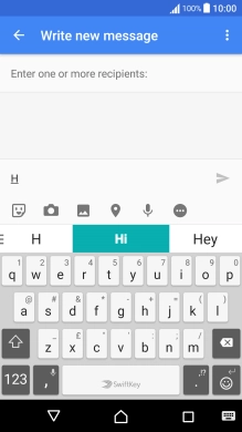 Press the required word to insert it.