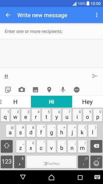 Press the required word to insert it.