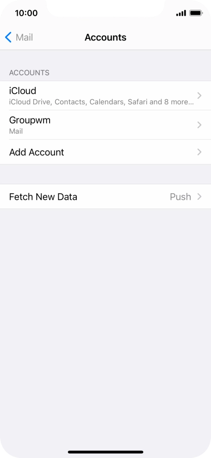 Press the name of the email account you've just set up.