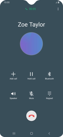 Press the end call icon. Press the end call icon.