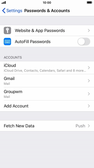 Press the required account.