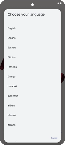 Press the required language.