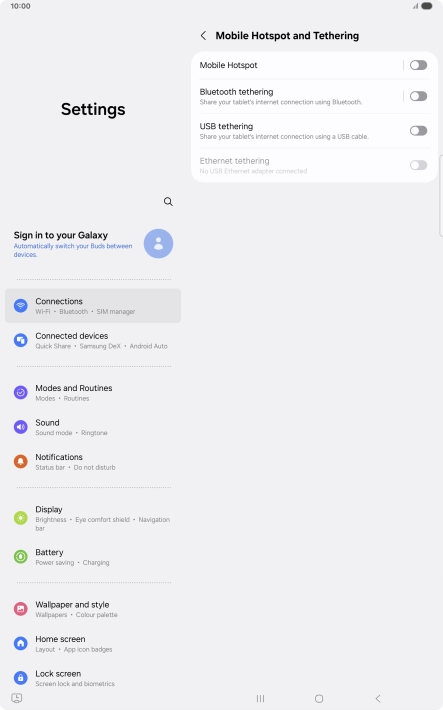 Press Mobile Hotspot.