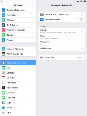 Press the required account.