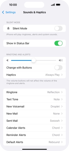 Press the indicator next to 