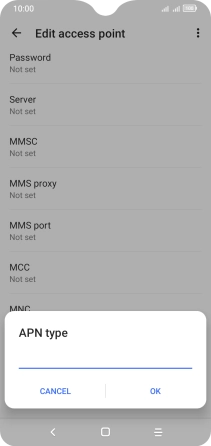 Key in default and press OK.