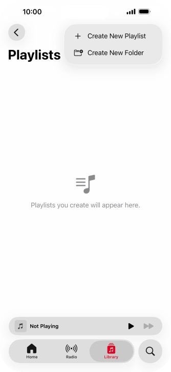 Press Create New Playlist. Press Create New Playlist.
