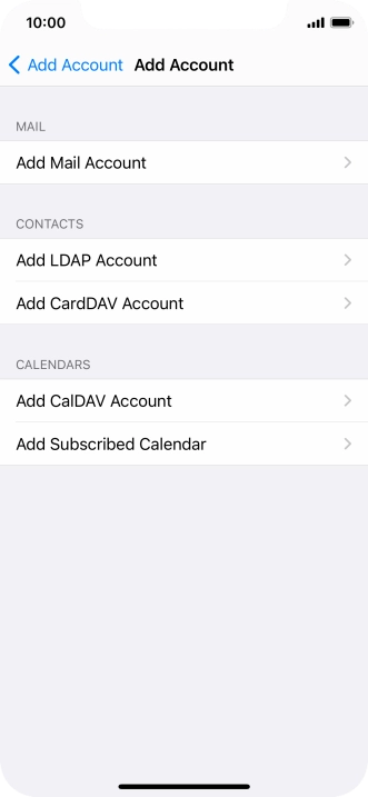Press Add Mail Account.