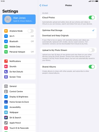 Press the indicator next to 