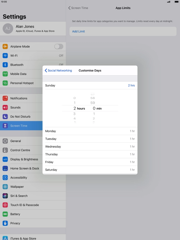 Select the required period.